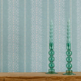 Bela Stripe Teal Wallpaper Sample