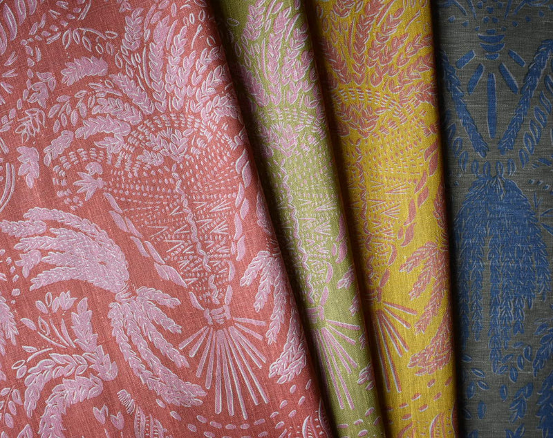 Suffolk Corn Rust and Ethel Pink Fabric Sample