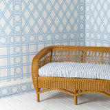 Branca Ticking Stripe Blanc & Riviera Fabric Sample