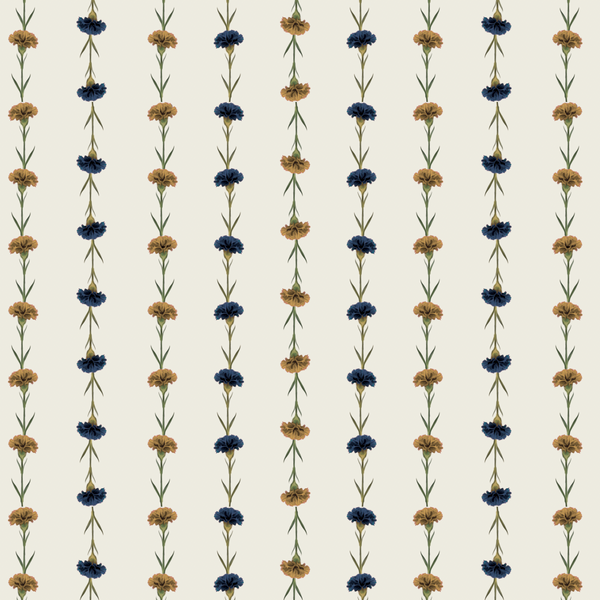 Clin Campanula Blue and Sand Wallpaper Sample