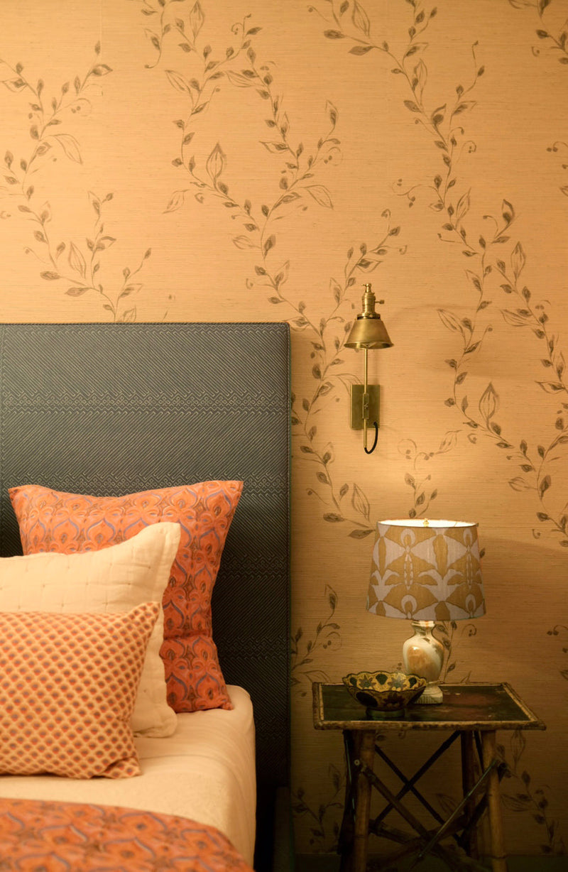 Camille Grasscloth Saddle Wallpaper Sample