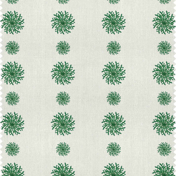 Coral String Emerald Green Fabric Sample