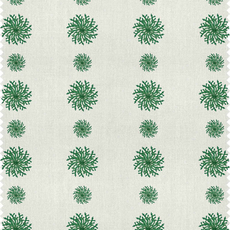Coral String Emerald Green Fabric Sample