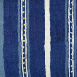 Dabu Stripe Indigo  Embroidered Fabric Sample