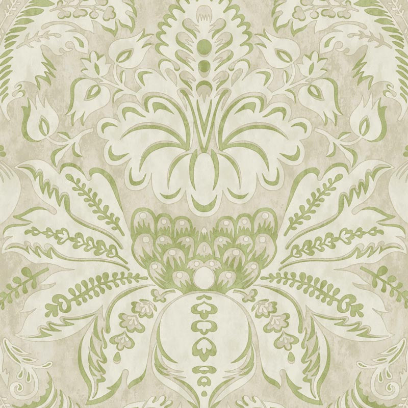 Damaskus Green Bird Wallpaper Sample