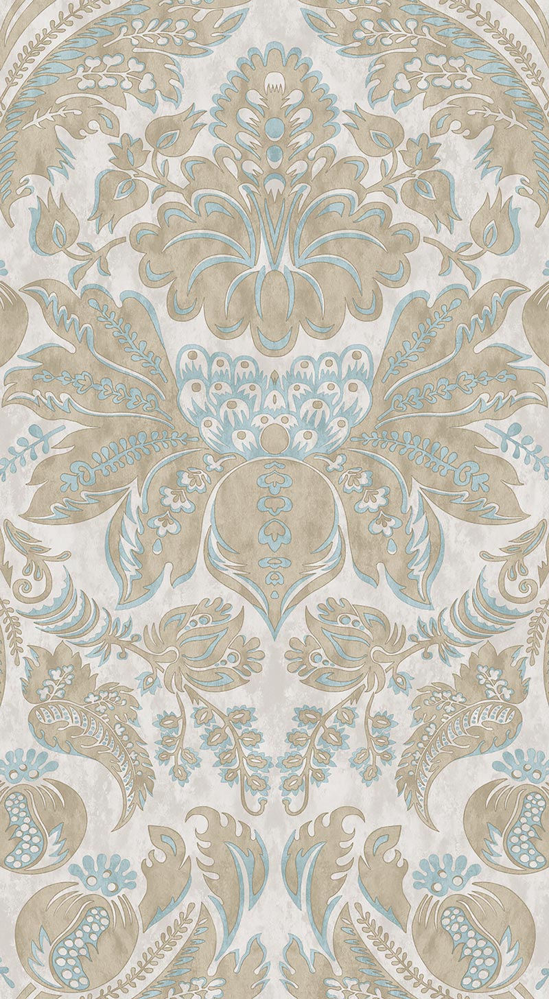 Damaskus Stone Blue Wallpaper Sample