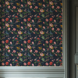 Flower Power Floral Charcoal Wallpaper Sample