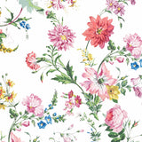 Flower Power Floral White Wallpaper Sample