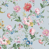 Flower Power Floral Pale Blue Wallpaper Sample