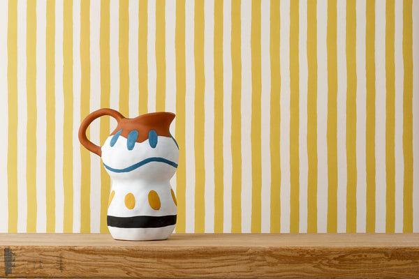 Ida Stripe Gold Wallpaper Sample