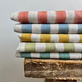 Ida Stripe Deep Turquoise Fabric Sample