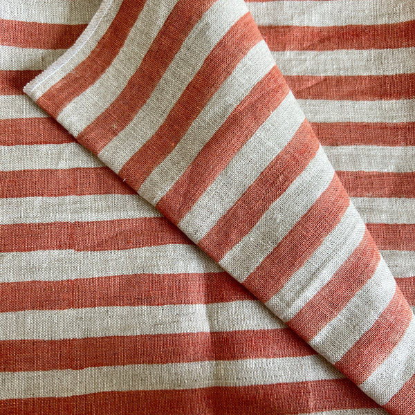 Ida Stripe  Coral Fabric Sample