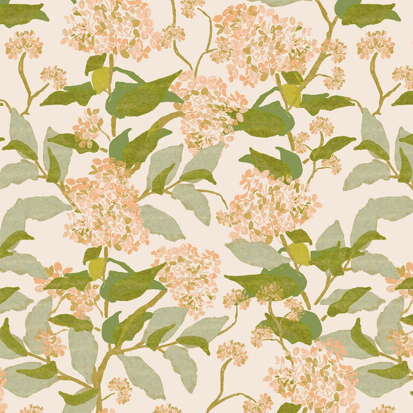 Grier Peach Hydrangea Fabric Sample