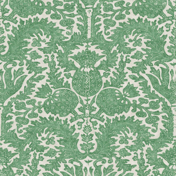 Pomegranate Grand Parchment  Granada Green Wallpaper Sample