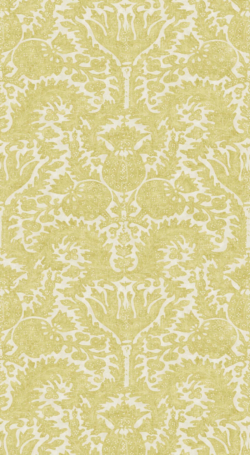 Pomegranate Grand Parchment  Libyan Lime Wallpaper Sample