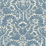 Pomegranate Standard Grasscloth Original Blue Wallpaper Sample