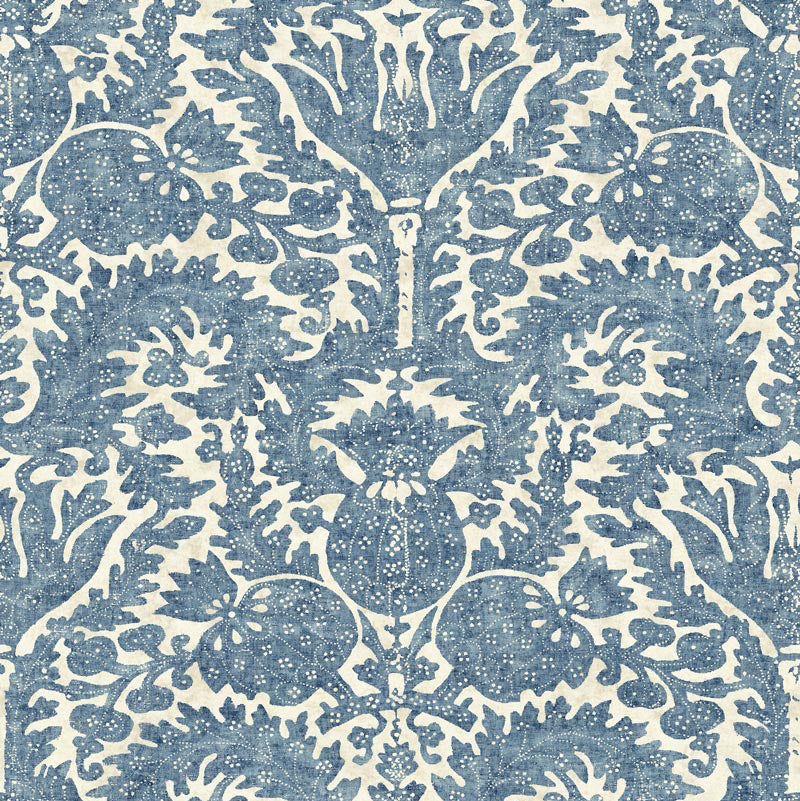 Pomegranate Standard Grasscloth Original Blue Wallpaper Sample