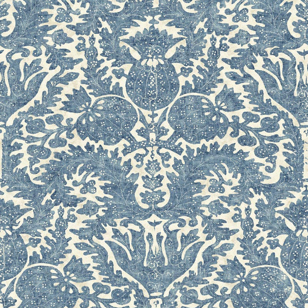 Pomegranate Grand Grasscloth Original Blue Wallpaper Sample