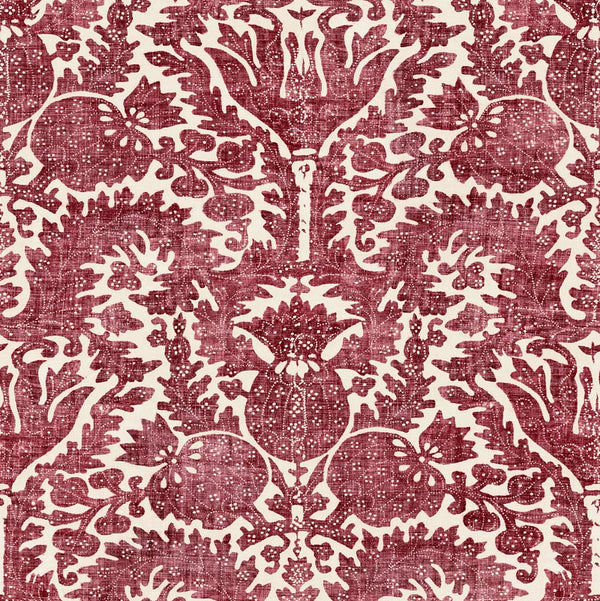 Pomegranate Standard Grasscloth Red Wallpaper Sample