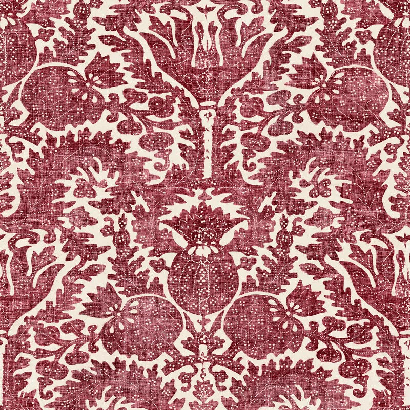 Pomegranate Standard Grasscloth Red Wallpaper Sample
