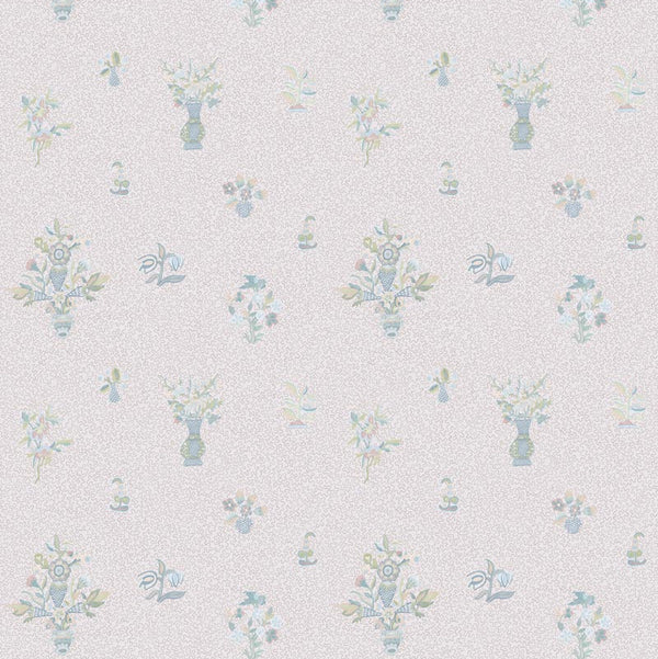 Queen Anne Squiggle Blue Wallpaper Sample