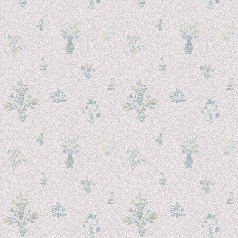 Queen Anne Squiggle Blue Wallpaper Sample