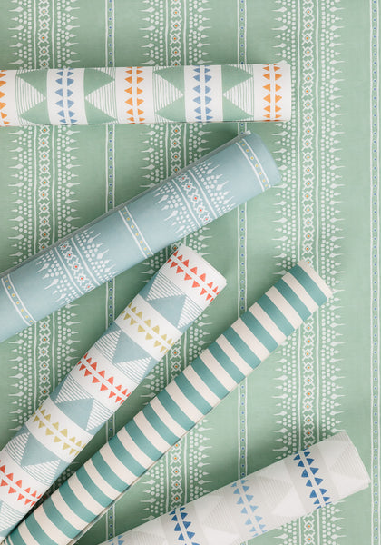 Bela Stripe Teal Wallpaper Sample