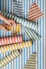 Ida Stripe Denim Blue Wallpaper Sample