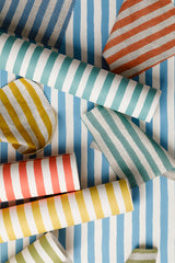 Ida Stripe Deep Turquoise Wallpaper Sample