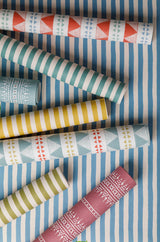 Ida Stripe Denim Blue Wallpaper Sample