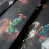 Riding School Black Fabric Sample