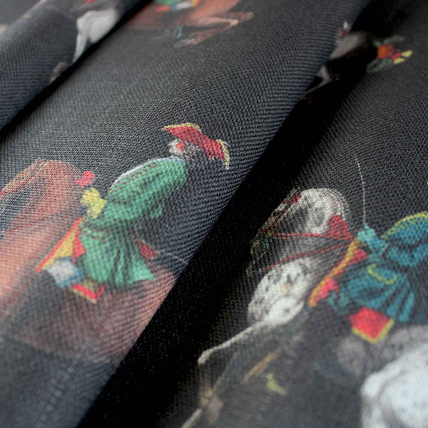 Riding School Black Fabric Sample