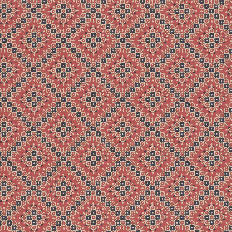 Diamonds Red/Blue Wallpaper Sample