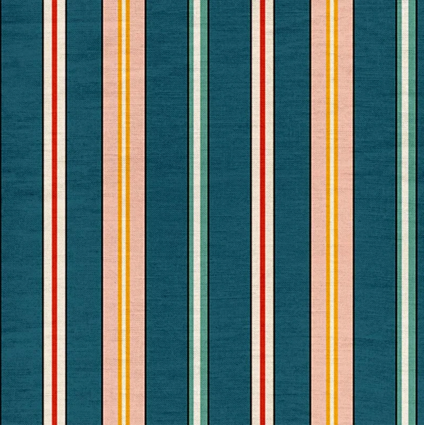 Sporty Stripes Blue Fabric Sample