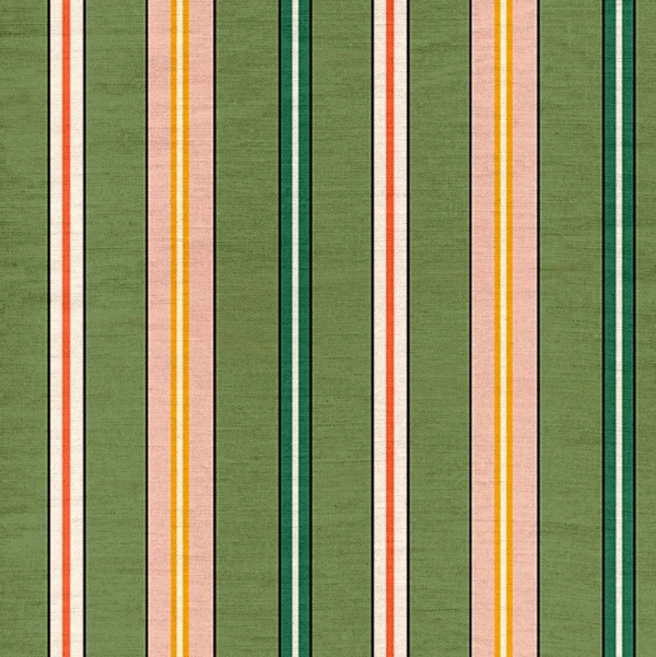 Sporty Stripes Green Fabric Sample