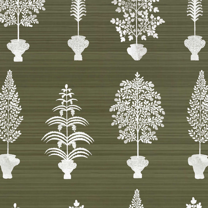 Spirit Palm Khaki Wallpaper Sample