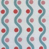 Wiggle Teal & Coral Fabric Sample