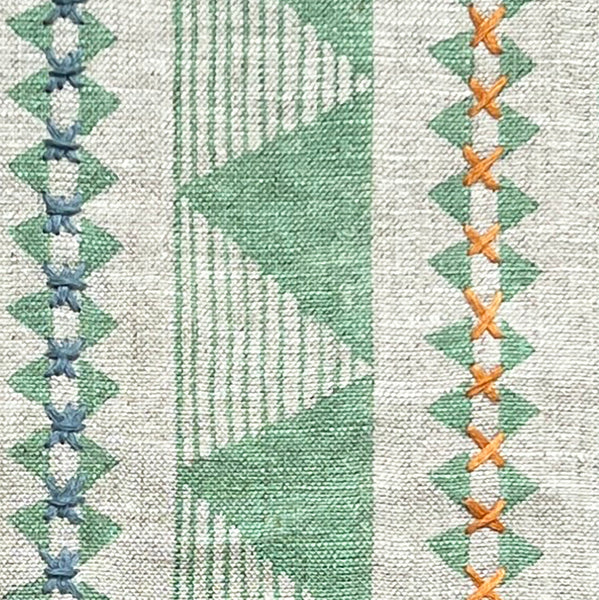 Una Pastel Green Embroidered Fabric Sample