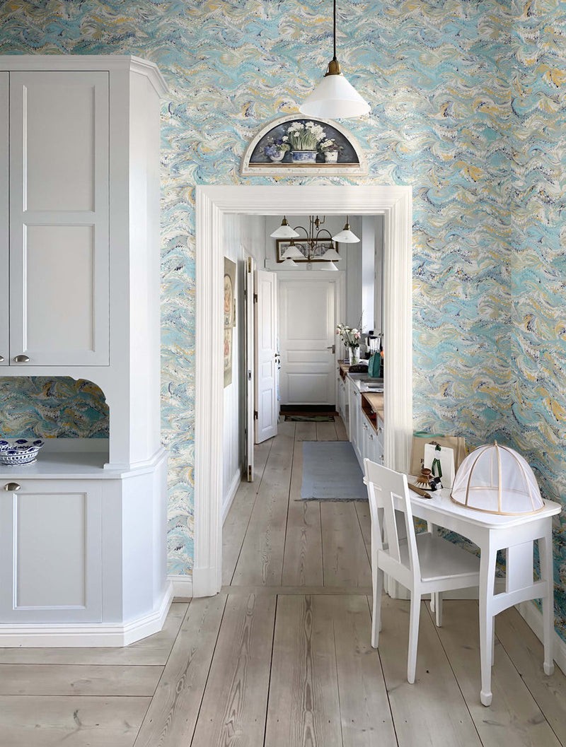 Venezia Turquoise Wallpaper Sample