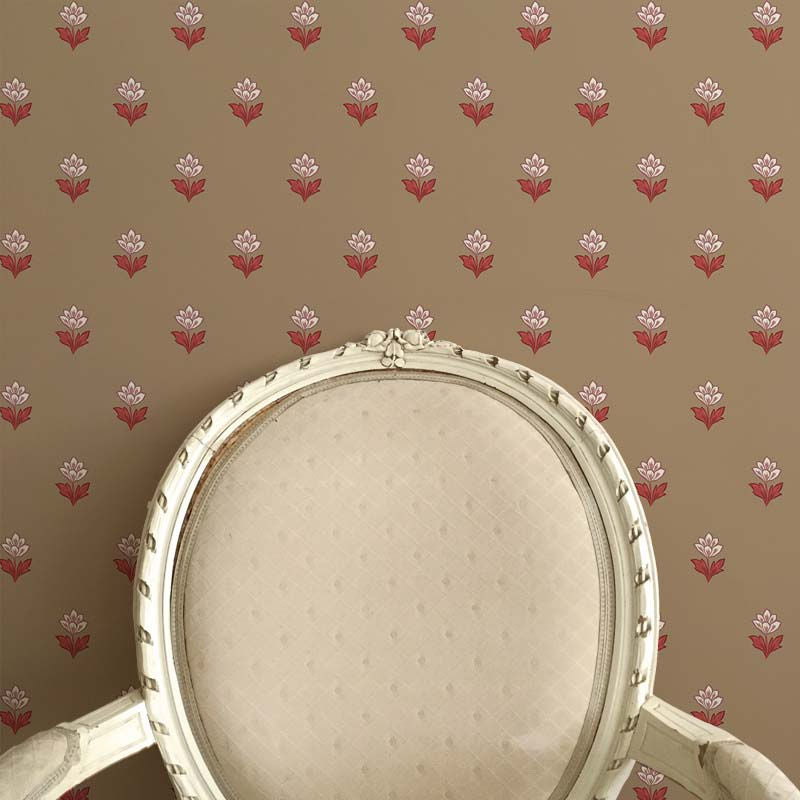 Indian Tulips Brown Sugar Wallpaper Sample