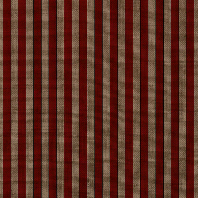 Tuscan Stripes Mocha and Red Fabric Sample