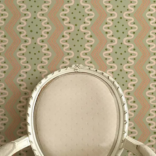 Madame Ziggle Pistachio Wallpaper Sample