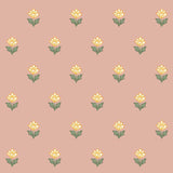 Indian Tulips Pink and Yellow Wallpaper Sample