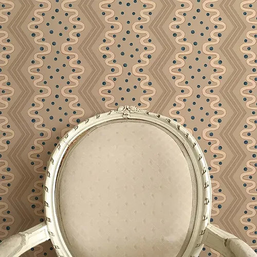 Madame Ziggle Oat Wallpaper Sample