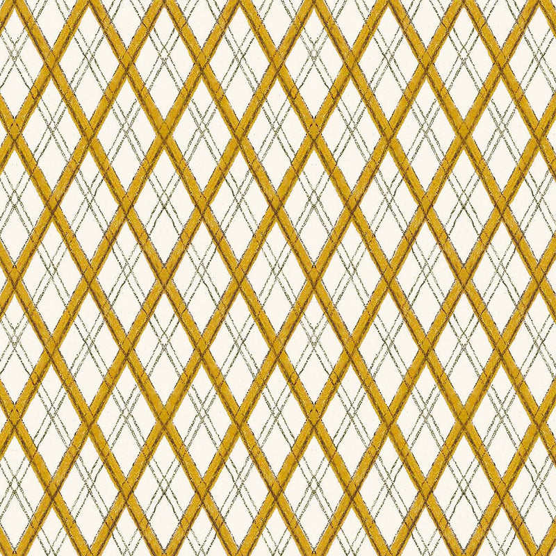 Little lattice Mustard Wallpaper Sample
