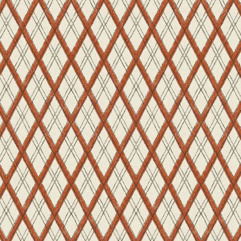 Little lattice Burnt Orange Wallpaper