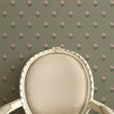Indian Tulips Green and Burgundy Wallpaper Sample