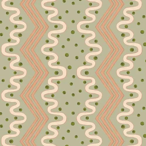 Madame Ziggle Pistachio Wallpaper Sample