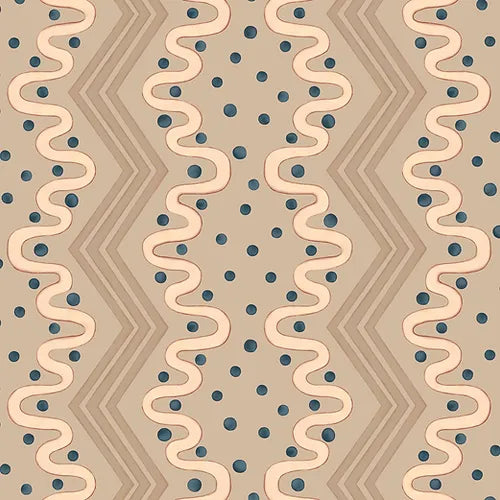 Madame Ziggle Oat Wallpaper Sample