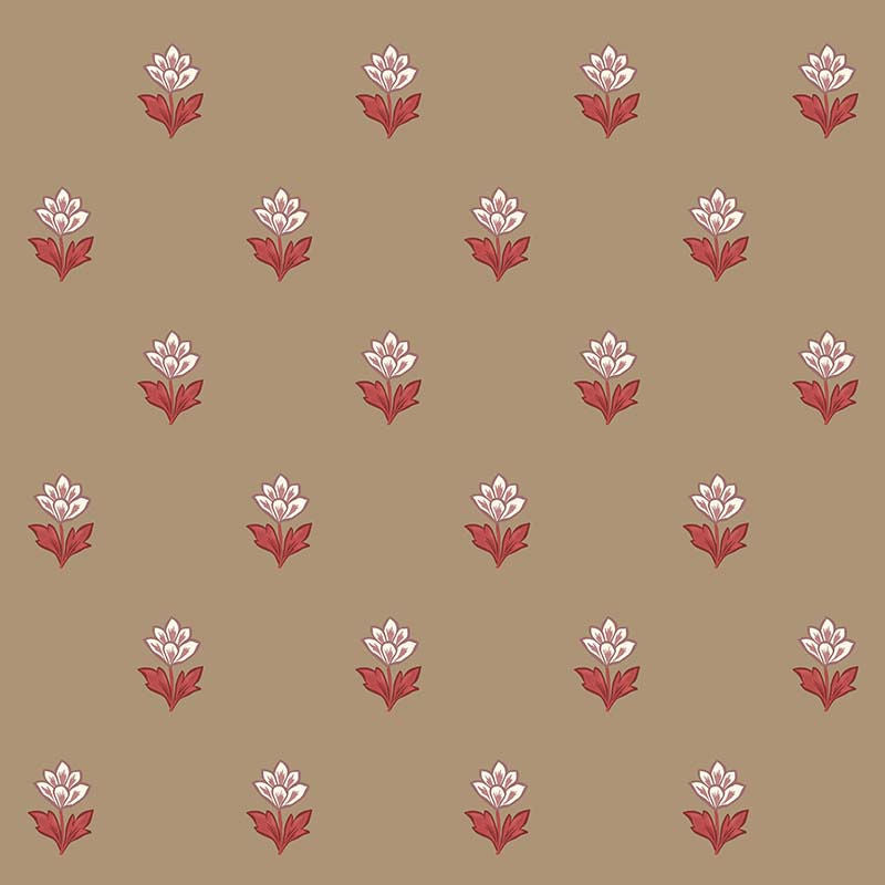 Indian Tulips Brown Sugar Wallpaper Sample